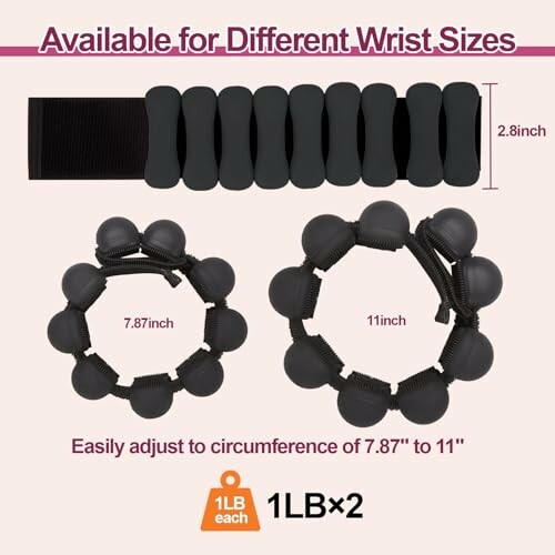 Einstellbare Handgelenkgewichte in verschiedenen Größen.