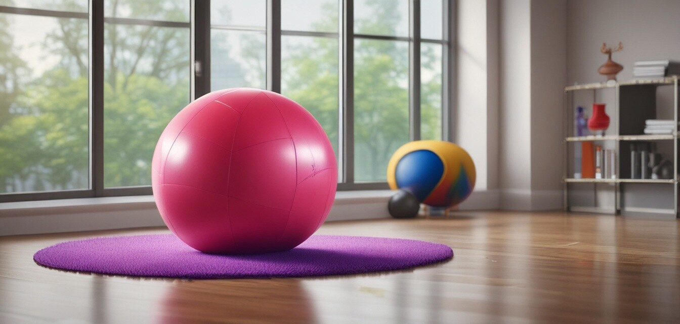 Balanceball und Balancekissen im Büro