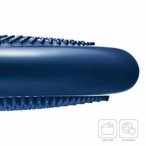 Nahaufnahme einer blauen Badematte mit Textur