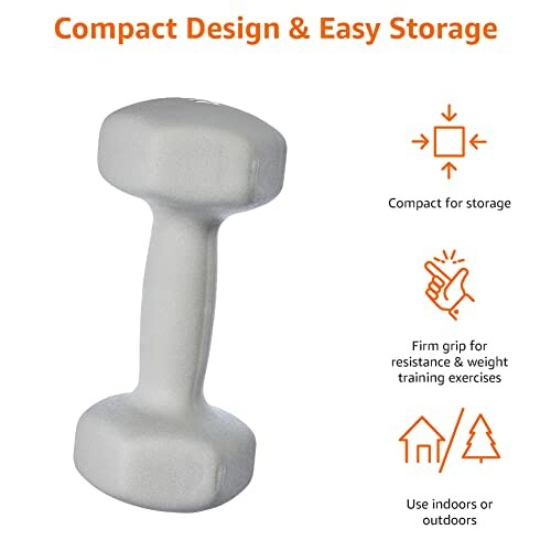 Kompakte Hantel mit einfachem Griff und Lagerung