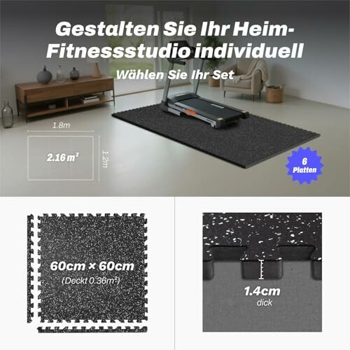 Puzzle-Matten für Heim-Fitnessstudio mit Laufband