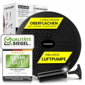 Dunlop Balancekissen mit Pumpe und Qualitätssiegel