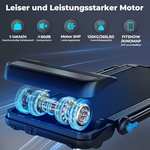 Zusammenklappbares Laufband mit leistungsstarkem Motor