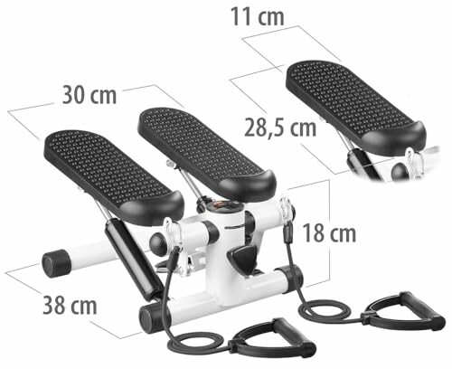 Mini-Stepper mit Abmessungen und Widerstandsbändern