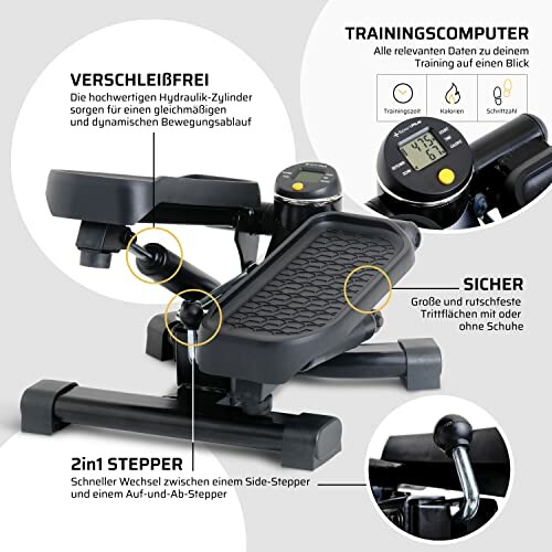 Mini-Stepper mit Trainingscomputer und rutschfesten Trittflächen