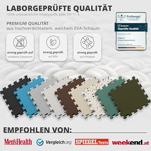 Laborgeprüfte Qualität von EVA-Schaummatten.