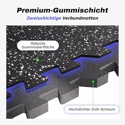 Verbundmatten mit robuster Gummioberfläche und EVA-Schaum.