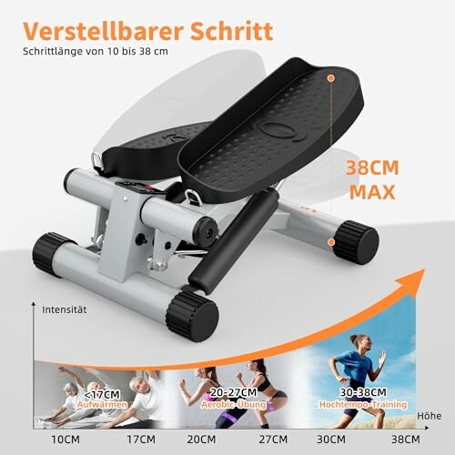 Verstellbarer Fitness-Stepper mit Längen- und Intensitätseinstellungen
