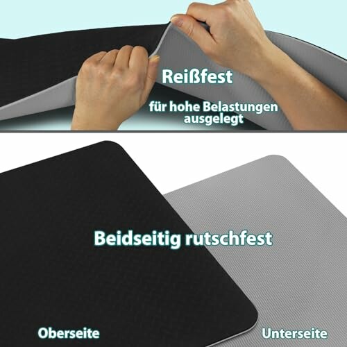 Rutschfeste und reißfeste Yogamatte mit Ober- und Unterseite